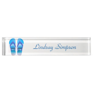 Porte-nom Pour Bureau Flip Flops d'été Sandals Beach Art
