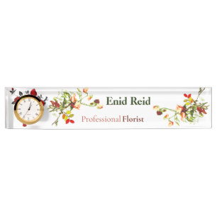 Porte-nom Pour Bureau Floral Designer personnalisé pour professionnels