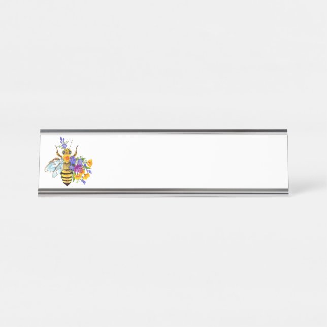 Porte-nom Pour Bureau Flower bee with wild plants (Devant)
