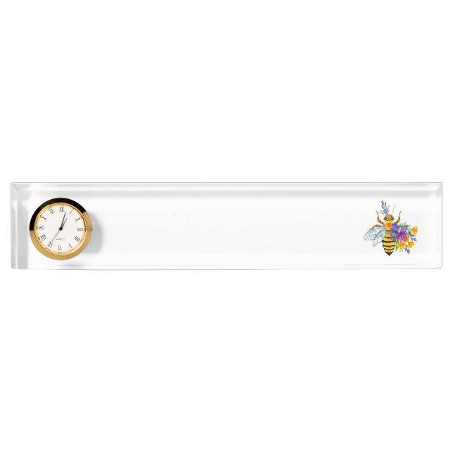Porte-nom Pour Bureau Flower bee with wild plants (Devant)