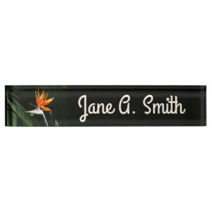 Porte-nom Pour Bureau Flower tropical orange paradise