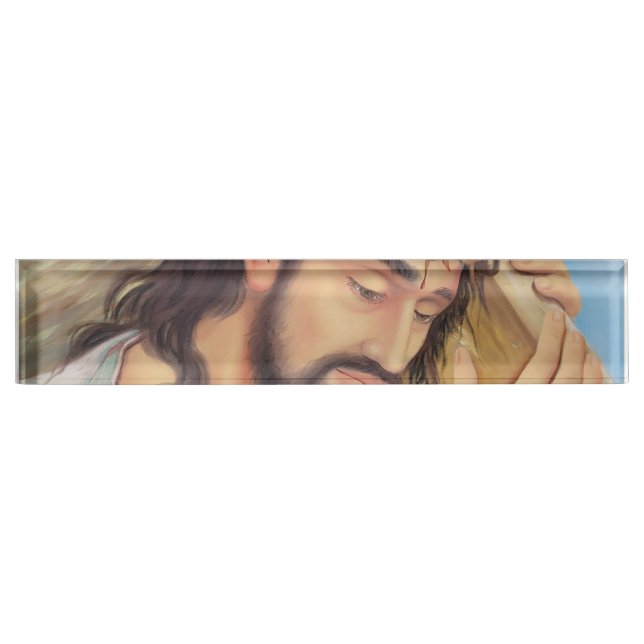 Porte-nom Pour Bureau Foi chrétienne Jésus Christ (Devant)