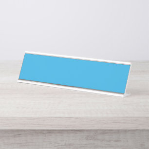 Porte-nom Pour Bureau fond bleu avec chat noir et blanc sur