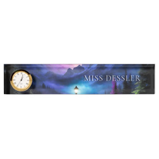 Porte-nom Pour Bureau Forêt enchantée