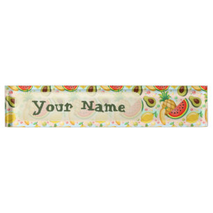 Porte-nom Pour Bureau Fruits d'été frais Motif
