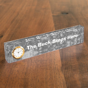 Porte-nom Pour Bureau Fun Desk Signale les arrêts Buck ici