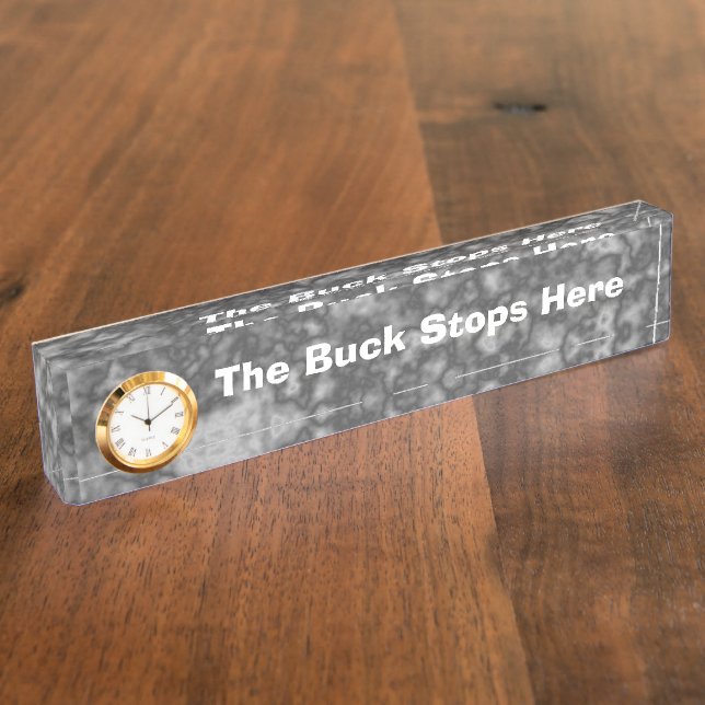 Porte-nom Pour Bureau Fun Desk Signale les arrêts Buck ici (Taille)