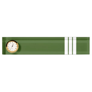 Porte-nom Pour Bureau Fun Forest Green Triple White Racing Stripes Horlo