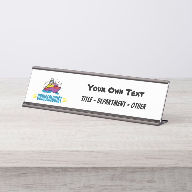 Porte-nom Pour Bureau Funny Cruise Ship (Devant)