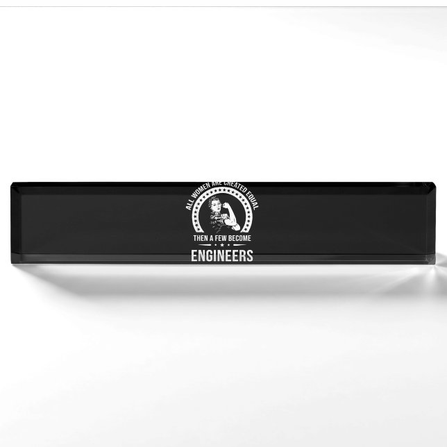 Porte-nom Pour Bureau Funny Engineer For All Women (Devant)