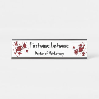 Porte-nom Pour Bureau Funny Halloween sang d'horreur éclaboussé