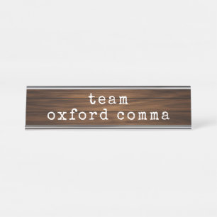 Porte-nom Pour Bureau Funny Oxford Comma Grammar Enseignant Gag Cadeau