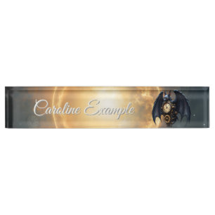 Porte-nom Pour Bureau Gardien du Temps au Clair de Lune – Chauve-souris
