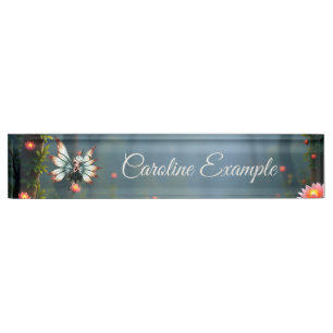 Porte-nom Pour Bureau Gardienne Féerique Mignonne dans la Forêt Magique