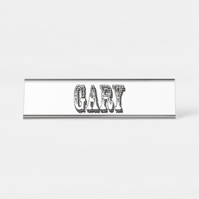 Porte-nom Pour Bureau Gary Mens Nom Logo, (Devant)