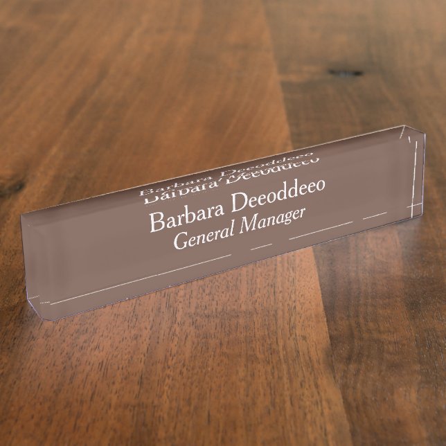Porte-nom Pour Bureau General Manager Brown Acrylic (Taille)