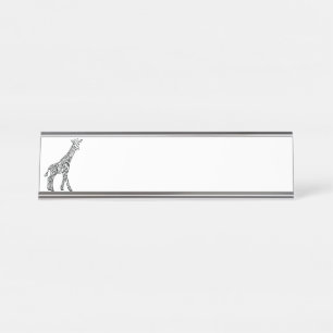 Porte-nom Pour Bureau Girafe tribale