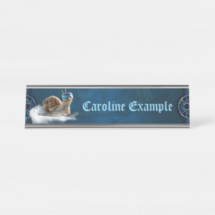 Porte-nom Pour Bureau Glacière que le reste, l'escargot de snowboard.