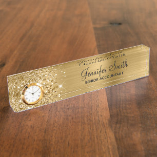 Porte-nom Pour Bureau Glam Or Glittery Girl