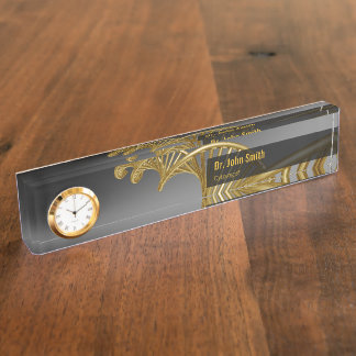 Porte-nom Pour Bureau Gold Luxury Professional Medical DNA Strand