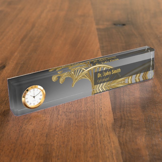 Porte-nom Pour Bureau Gold Luxury Professional Medical DNA Strand (Taille)