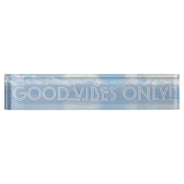 Porte-nom Pour Bureau Good Vibes ! Vibes Plage ! Panneau bureau ! (Devant)