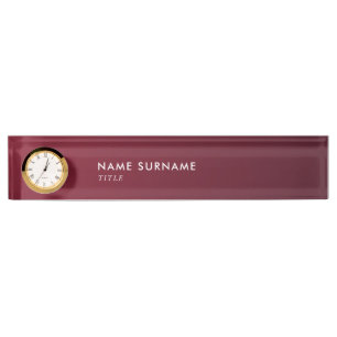 Porte-nom Pour Bureau Gradient violet de vin minimaliste moderne Luxe