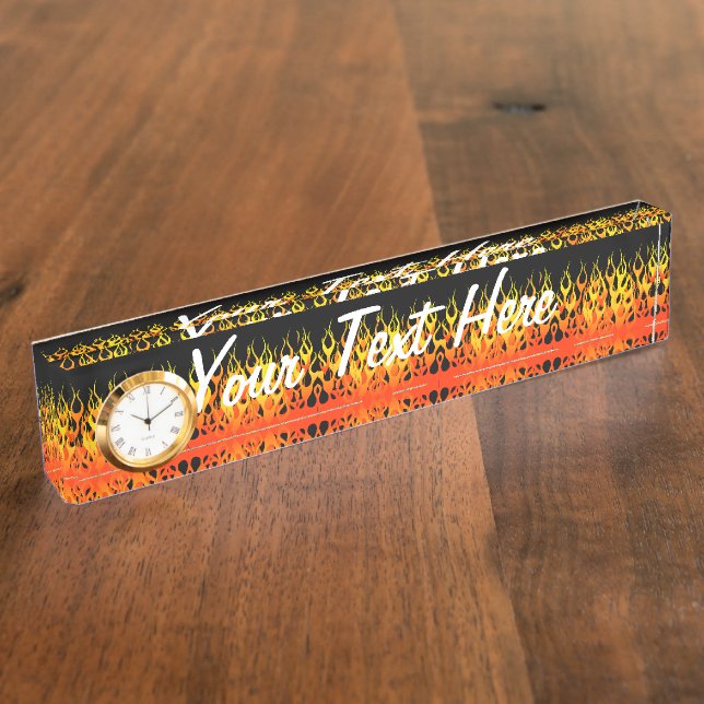 Porte-nom Pour Bureau Graphique Flames Hot Racing (Taille)
