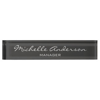 Porte-nom Pour Bureau Gris Charme Professionnel Script Manager