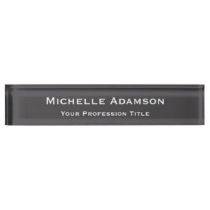 Porte-nom Pour Bureau Gris Couleur Professionnel Plat Moderne