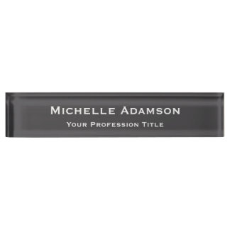 Porte-nom Pour Bureau Gris Couleur Professionnel Plat Moderne