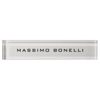 Porte-nom Pour Bureau Gris Platine Minimaliste Moderne Lisible