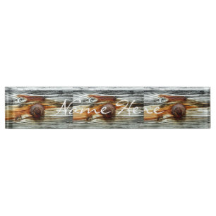 Porte-nom Pour Bureau gris Thunder_Cove de bois de flottage