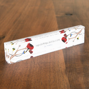 Porte-nom Pour Bureau Gros Pavot sauvage