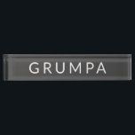 Porte-nom Pour Bureau Grumpa Funny Novelt pour Grumpy Grandpa Graphic De<br><div class="desc">Grumpa - un grand-père grincheux. Cette amusante typographie minimaliste est un grand cadeau pour les grands-pères.</div>