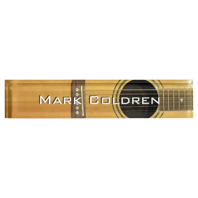 Porte-nom Pour Bureau Guitare acoustique (Devant)