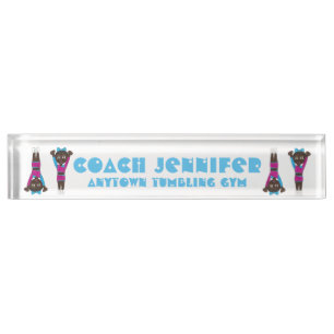 Porte-nom Pour Bureau Gymnastique acrobatique Coach Tumbling Acro Gym