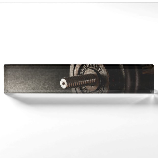 Porte-nom Pour Bureau Haltère (Devant)