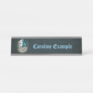 Porte-nom Pour Bureau Harmonie des éléments, la femme avec le lion.
