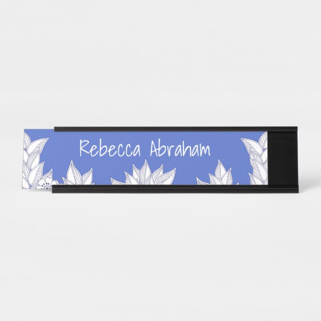 Porte-nom Pour Bureau Hébreu Aleph Tav White (Devant)