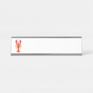 Porte-nom Pour Bureau Homard polygonal rouge