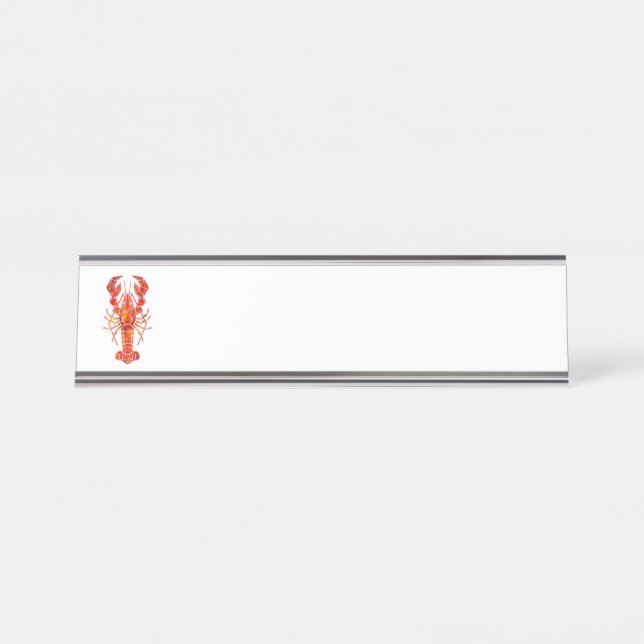 Porte-nom Pour Bureau Homard polygonal rouge (Devant)