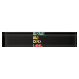 Porte-nom Pour Bureau Hommes Drôle Mari Cadeau Papa Échecs Légende