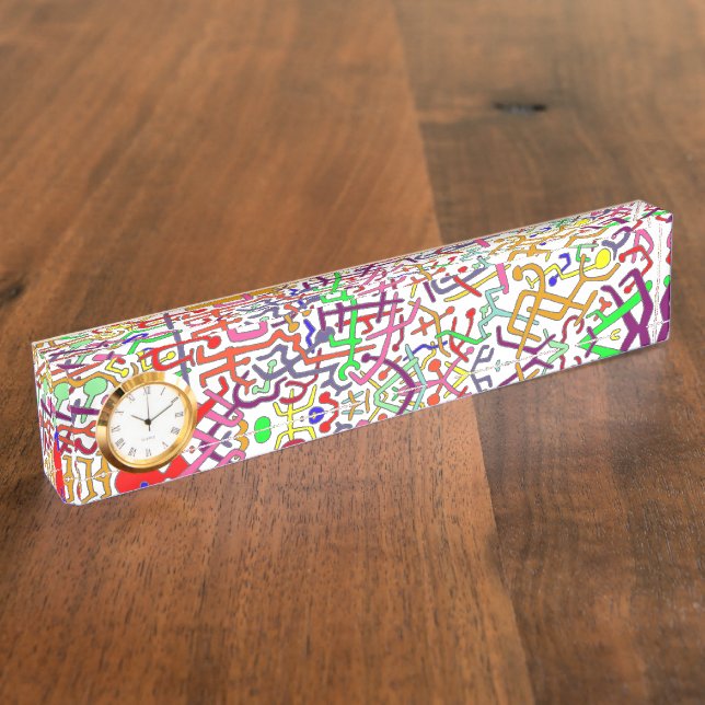 Porte-nom Pour Bureau Horloge d'art de bureau (Taille)