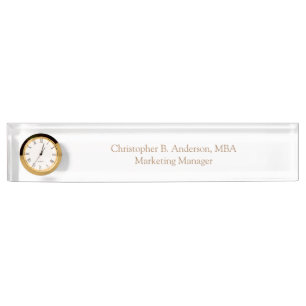 Porte-nom Pour Bureau Horloge d'entreprise professionnelle personnalisée