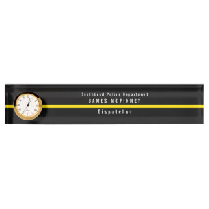 Porte-nom Pour Bureau Horloge du monogramme du répartiteur de lignes ja