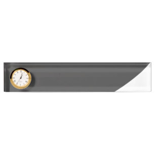 Porte-nom Pour Bureau Horloge moderne gris foncé chic blanc de coin cour