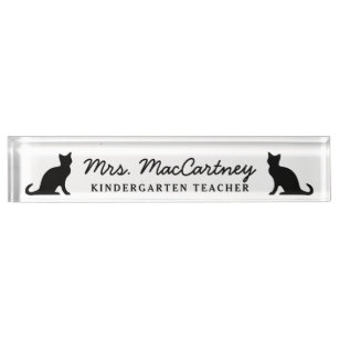 Porte Noms Chat Pour Bureaux Zazzle Fr