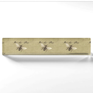 Porte-nom Pour Bureau Illustration Antique d'Abeille Ouvrière Insecte Vi