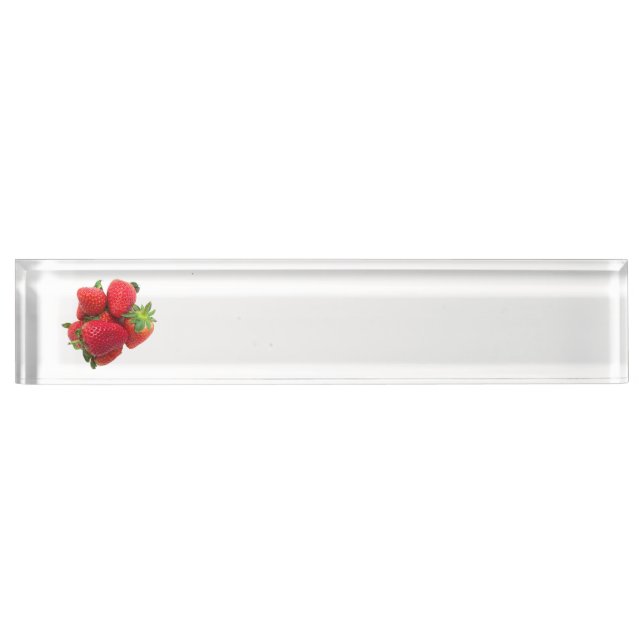 Porte-nom Pour Bureau Image de fraises de rêve profondes (Devant)